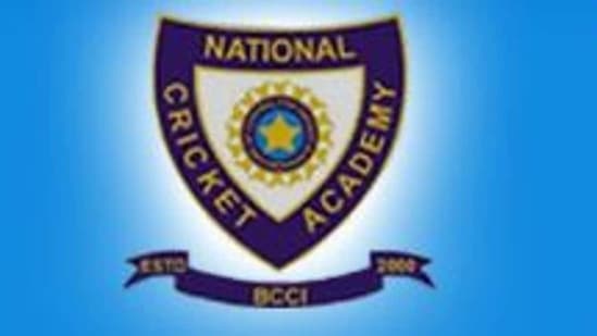 Logo of BCCI’s National Cricket Academy (NCA) in Bengaluru(HT Photo)