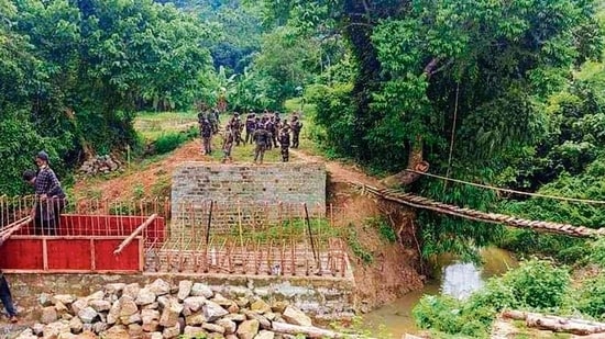 Mizoram officials, however, said that the bridge was being constructed on its side at Zophai near Bairabi town and accused the Assam police of stealing the construction material.