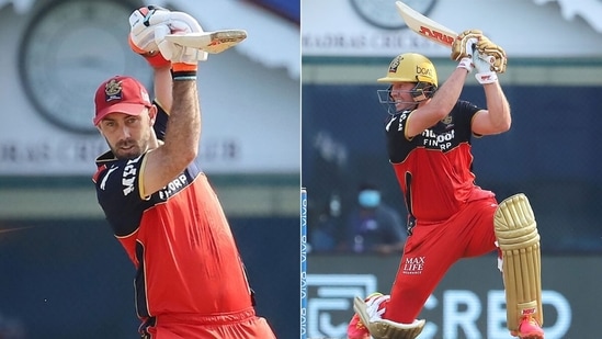 Glenn Maxwell and AB de Villiers for RCB earlier in IPL 2021. (IPL/Twitter)