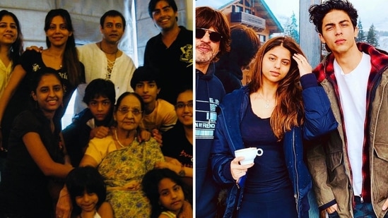 Young Suhana Khan and Aryan Khan pose with mom Gauri in unseen family ...