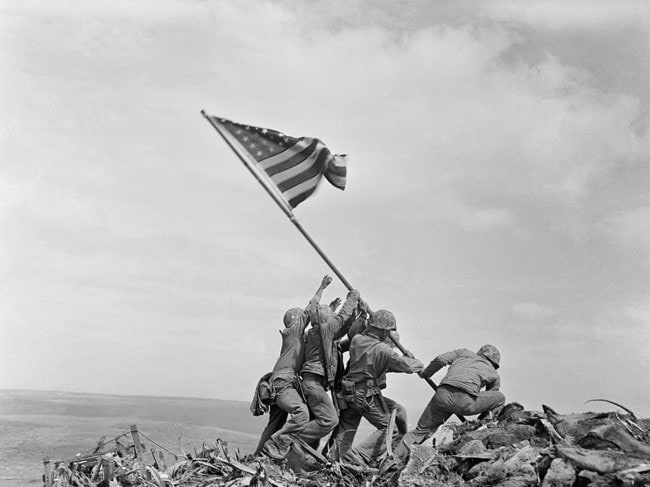 Raising the Flag on Iwo Jima, by Joe Rosenthal of the Associated Press. Raising the Flag on Iwo Jima, by Joe Rosenthal of the Associated Press.