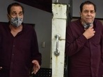 Dharmendra spotted outside a clinic in Mumbai.
