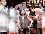 The vaccine is yet to finish clinical trials and no efficacy data on it is available yet. (Taiwan Presidential Office via AP) The vaccine is yet to finish clinical trials and no efficacy data on it is available yet. (Taiwan Presidential Office via AP)