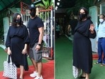 Neha Dhupia and Angad Bedi were recently spotted by the paparazzi on the streets of Mumbai in black outfits.