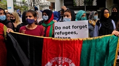 A large number of desperate Afghan citizens are coming to India following the takeover of the war-torn country by the Taliban. (AP Photo/Manish Swarup) (AP) A large number of desperate Afghan citizens are coming to India following the takeover of the war-torn country by the Taliban. (AP Photo/Manish Swarup) (AP)