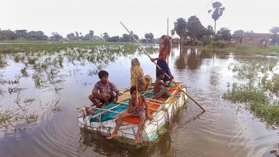16 districts in Bihar are affected due to floods, making movement difficult among other challenges faced by the people. (PTI) 16 districts in Bihar are affected due to floods, making movement difficult among other challenges faced by the people. (PTI)