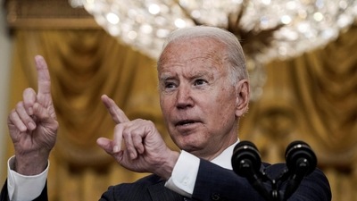 US President Joe Biden delivers remarks on evacuation efforts and the ongoing situation in Afghanistan. (Reuters Photo)