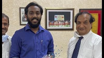 Dr Nirmal Ouseppachan with BFUHS V-C Dr Raj Bahadur.
