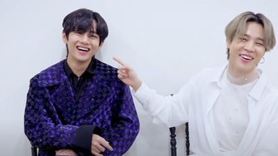 BTS singers V and Jimin.