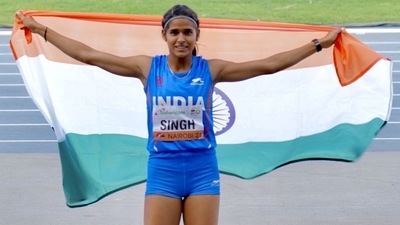 Shaili Singh clinched a silver medal in the women's long jump event at World Athletics U20 Championships (SAI Media / Twitter)