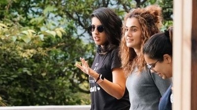 Taapsee Pannu shared a picture with sister Shagun and mentioned how 'protectors don’t really have a gender'. Taapsee Pannu shared a picture with sister Shagun and mentioned how 'protectors don’t really have a gender'.