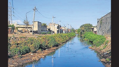 Mayor Balkar Singh Sandhu also reiterated that only 50 cusecs of water were being released from the channel. (Gurpreet Singh/HT) Mayor Balkar Singh Sandhu also reiterated that only 50 cusecs of water were being released from the channel. (Gurpreet Singh/HT)