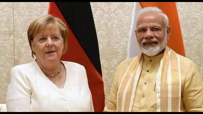 File photo: Prime Minister Narendra Modi said he and German Chancellor Angela Merkel reiterated “our commitment to strengthening the India-Germany Strategic Partnership”. (PTI) File photo: Prime Minister Narendra Modi said he and German Chancellor Angela Merkel reiterated “our commitment to strengthening the India-Germany Strategic Partnership”. (PTI)