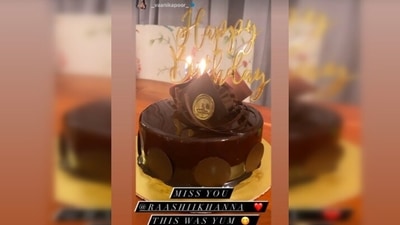 Vaani Kapoor's best friend, Raashi Khanna, couldn't make it to the party so she sent her BFF a cake. (Instagram/@_vaanikapoor_) Vaani Kapoor's best friend, Raashi Khanna, couldn't make it to the party so she sent her BFF a cake. (Instagram/@_vaanikapoor_)
