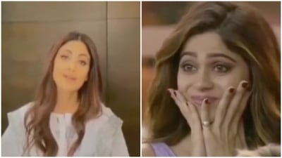 Shilpa Shetty sent a message for Shamita Shetty on Bigg Boss. Shilpa Shetty sent a message for Shamita Shetty on Bigg Boss.