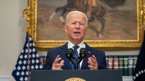 Biden also said that he was in talks with military officials about extending his government’s evacuation mission in Afghanistan beyond the August 31 deadline.(Bloomberg)