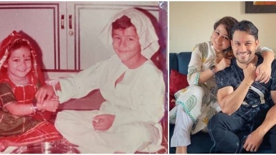 Kunal Kemmu also shared then-and-now pictures with sister Karishma.