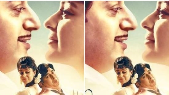 Kangana Ranaut and Arvind Swami in a poster of Thalaivii.