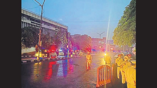 A similar exercise was carried out a day on Saturday night, a day after the new Ludhiana police commissioner Naunihal Singh assumed charge (HT Photo)