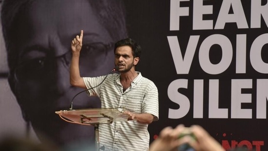 Former JNU student Umar Khalid has been granted bail in another case pertaining to the northeast Delhi riots. (Ravi Choudhary/HT PHOTO)