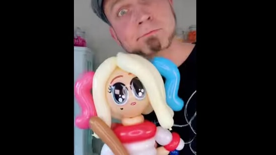 The image shows the balloon Harley Quinn.(Instagram/@tobi_twists) The image shows the balloon Harley Quinn.(Instagram/@tobi_twists)
