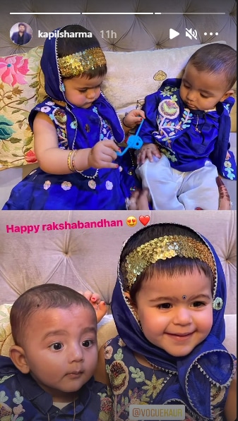 Kapil Sharma's children Anayra and Trishaan celebrate Raksha Bandhan.