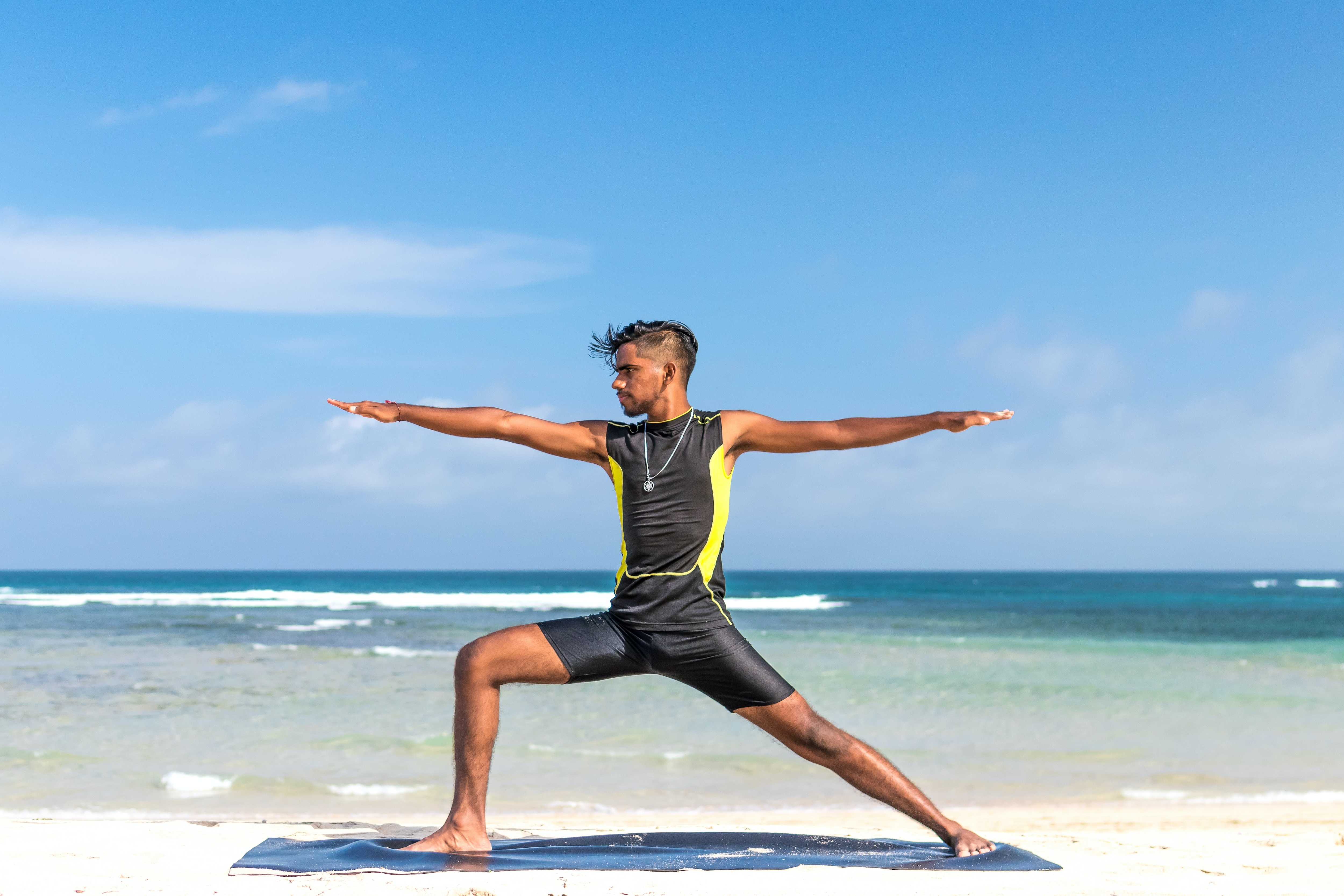 Virabhadrasana II or the Warrior Pose 2 (Photo by Artem Beliaikin on Unsplash)