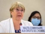 UN High Commissioner for Human Rights Michelle Bachelet delivers a speech at a special session of the UN Human Rights Council on Afghanistan.(AFP) UN High Commissioner for Human Rights Michelle Bachelet delivers a speech at a special session of the UN Human Rights Council on Afghanistan.(AFP)