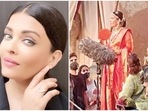 Aishwarya Rai seen in a red saree as she shot for Ponniyin Selvan. Aishwarya Rai seen in a red saree as she shot for Ponniyin Selvan.
