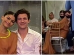 Tom Holland and Zendaya at their friends' wedding. Tom Holland and Zendaya at their friends' wedding.