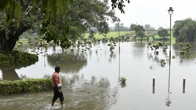 Waterlogged Rajghat during rain in New Delhi on August 21. (File photo)