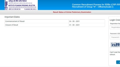 IBPS RRB Officers Scale 1 prelims results 2021: Candidates who have appeared in the IBPS officer scale 1 prelims exam can view their results online at ibps.in. (ibps.in)