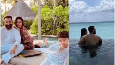 Earlier in the month, Kareena, her sons Taimur and Jeh and husband were in the Maldives for Saif Ali Khan's birthday. Earlier in the month, Kareena, her sons Taimur and Jeh and husband were in the Maldives for Saif Ali Khan's birthday.
