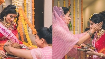 Sushmita Sen at Charu Asopa's baby shower. Sushmita Sen at Charu Asopa's baby shower.
