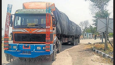 A truck from Afghanistan entering the ICP, Attari, near Amritsar in May 2020. (HT file photo) A truck from Afghanistan entering the ICP, Attari, near Amritsar in May 2020. (HT file photo)