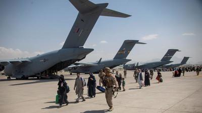 Members of the UK Armed Forces continue to take part in the evacuation of entitled personnel from Kabul airport in Afghanistan. (Representational image/via REUTERS)