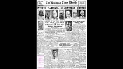 A screengrab of the Hindustan Times on August 25, 1946. A screengrab of the Hindustan Times on August 25, 1946.