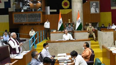 Haryana monsoon session underway in Chandigarh on Tuesday. (HT PHOTO) Haryana monsoon session underway in Chandigarh on Tuesday. (HT PHOTO)
