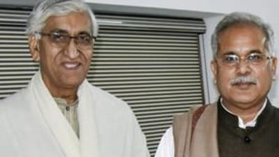 Chhattisgarh CM Bhupesh Baghel and health minister TS Singh Deo. (HT_PRINT) Chhattisgarh CM Bhupesh Baghel and health minister TS Singh Deo. (HT_PRINT)