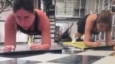 Kareena Kapoor works out with best friend Amrita Arora.