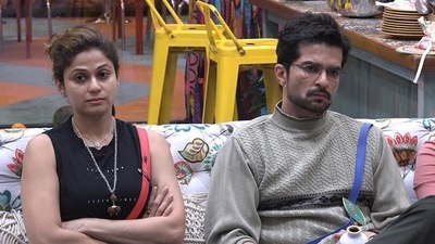 Raqesh Bapat and Shamita Shetty on Bigg Boss OTT. Raqesh Bapat and Shamita Shetty on Bigg Boss OTT.
