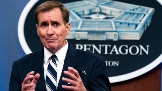 Pentagon spokesperson John Kirby during a briefing at the Pentagon in Washington.(AP) Pentagon spokesperson John Kirby during a briefing at the Pentagon in Washington.(AP)