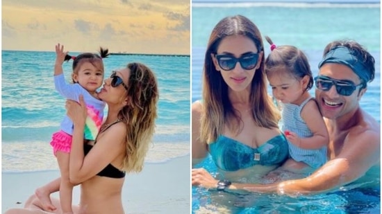 Smriti Khanna shared a bunch of pictures with husband Gautam Gupta and their daughter from the island nation.