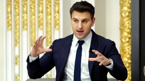 Brian Chesky, co-founder and CEO of Airbnb, announced the company’s decision to host the Afghan refugees.(AP) Brian Chesky, co-founder and CEO of Airbnb, announced the company’s decision to host the Afghan refugees.(AP)