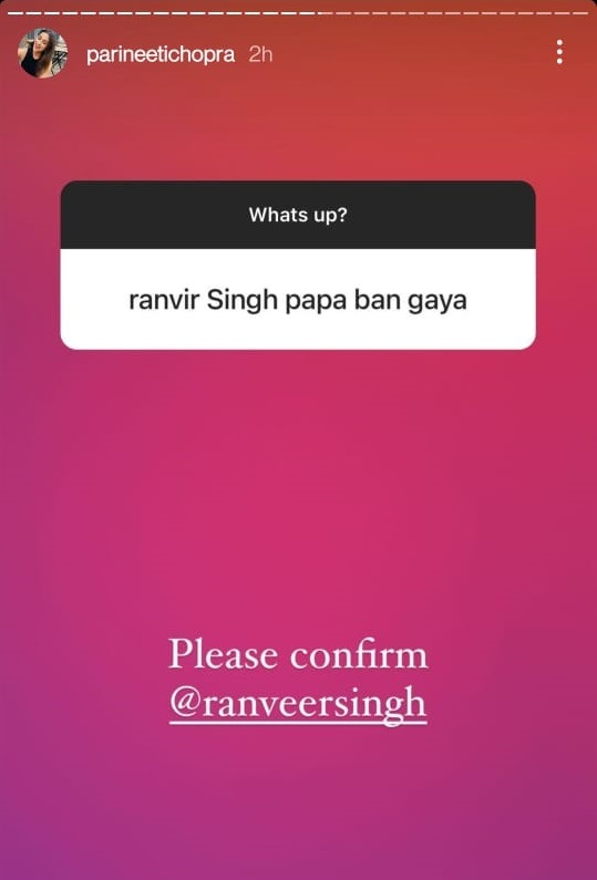 Parineeti Chopra even tagged Ranveer Singh on Instagram Stories.