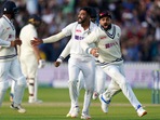 India's Virat Kohli, right, and Mohammed Siraj celebrate.(AP) India's Virat Kohli, right, and Mohammed Siraj celebrate.(AP)