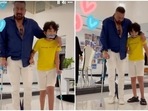 Sanjay Dutt and son Shahraan in a video. Sanjay Dutt and son Shahraan in a video.