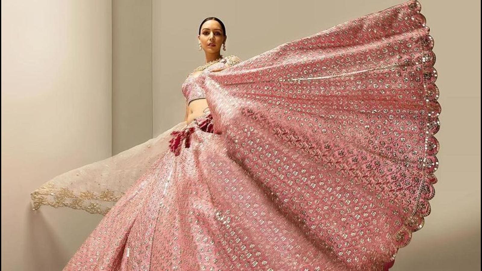 Light Pink color heavy designer lehenga for engagement and wedding –  Joshindia