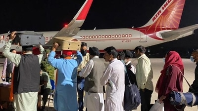 Evacuees were flown in from Kabul to Delhi on Tuesday, August 24. (Courtesy: MEA/Twitter) Evacuees were flown in from Kabul to Delhi on Tuesday, August 24. (Courtesy: MEA/Twitter)