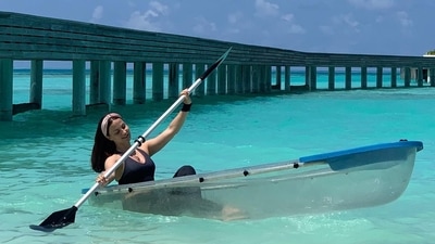 From picture-perfect private villas extending to alabaster white sand beaches or swings suspended over turquoise blue waters that overlook sunsets dipping into the horizon, everything about the Maldives pulls at our heart strings and Elli AvrRam’s pictures from there are nothing short of a visual treat. (Instagram/elliavrram) From picture-perfect private villas extending to alabaster white sand beaches or swings suspended over turquoise blue waters that overlook sunsets dipping into the horizon, everything about the Maldives pulls at our heart strings and Elli AvrRam’s pictures from there are nothing short of a visual treat. (Instagram/elliavrram)